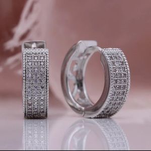 Platinum Plated Hoop Earrings